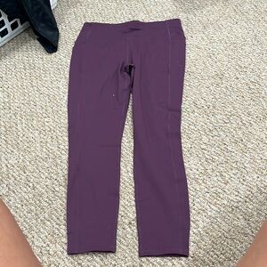 Full length leggings. Purple. Never worn with side pockets